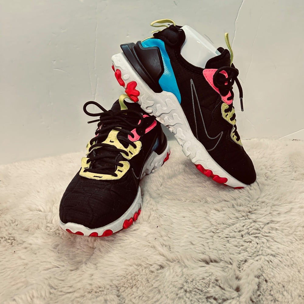 Nike React Vision Black Pink Neon‎ Green Blue Running Shoes DA7474-991 W 8.5